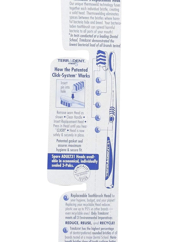ECO-DENT Terradent 31 Toothbrush Refill with Patented Thermo Welded Bristles - Soft - Image 2